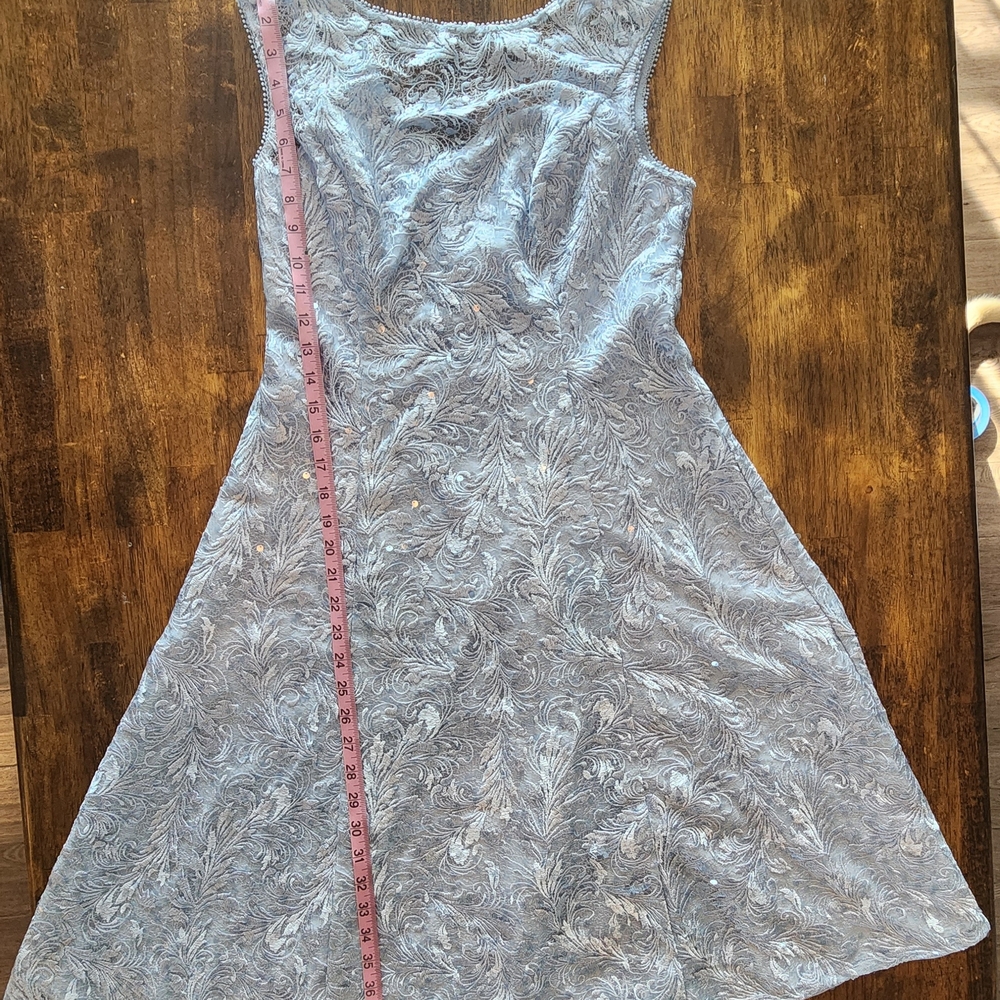 NWT Adrianna Papell Embroidered Lace Midi Cocktail Dress Skyway Blue - 6 - Picture 9 of 13